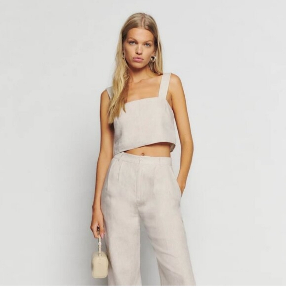 Reformation Olivia Linen Two Piece Petites